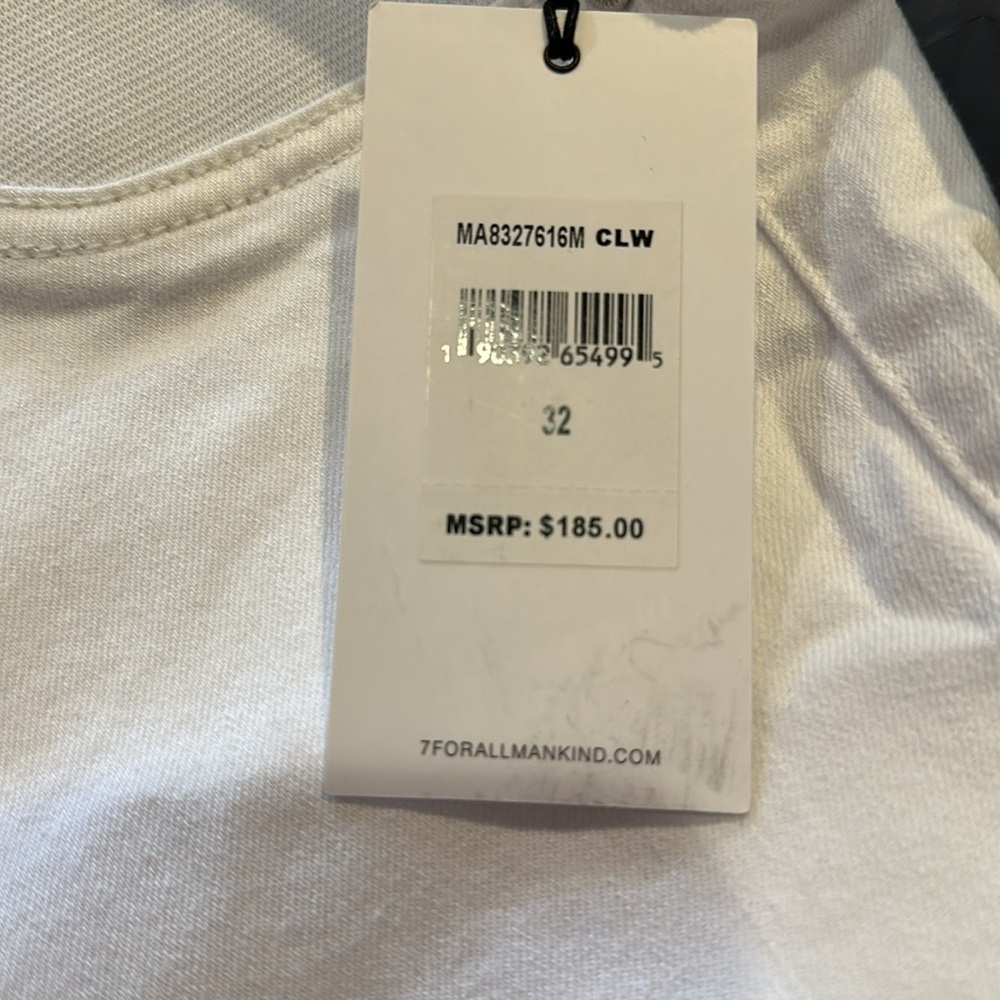 NWT 7 For All Mankind white jean size 32. - Picture 5 of 6